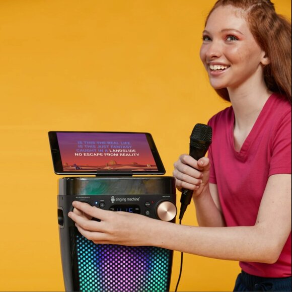 New Karaoke Singing Machine Portable Bluetooth Speaker Microphone Light Show Par - Picture 15 of 16